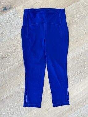 Lululemon Fast & Free High-Rise Cropped Active Leggings in Royal Blue